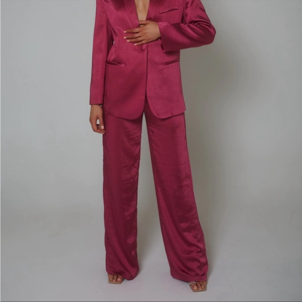 SLA The Label Pink Silk Suit